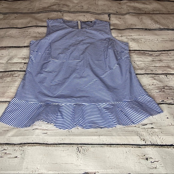 Tommy Hilfiger Striped Peplum Sleeveless Top - Picture 6 of 7